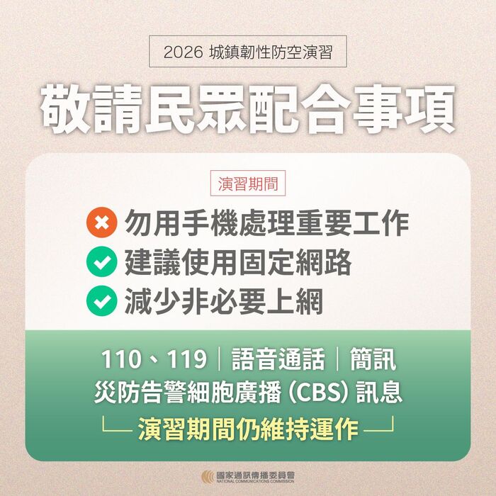 城鎮韌性（防空）演習文宣品