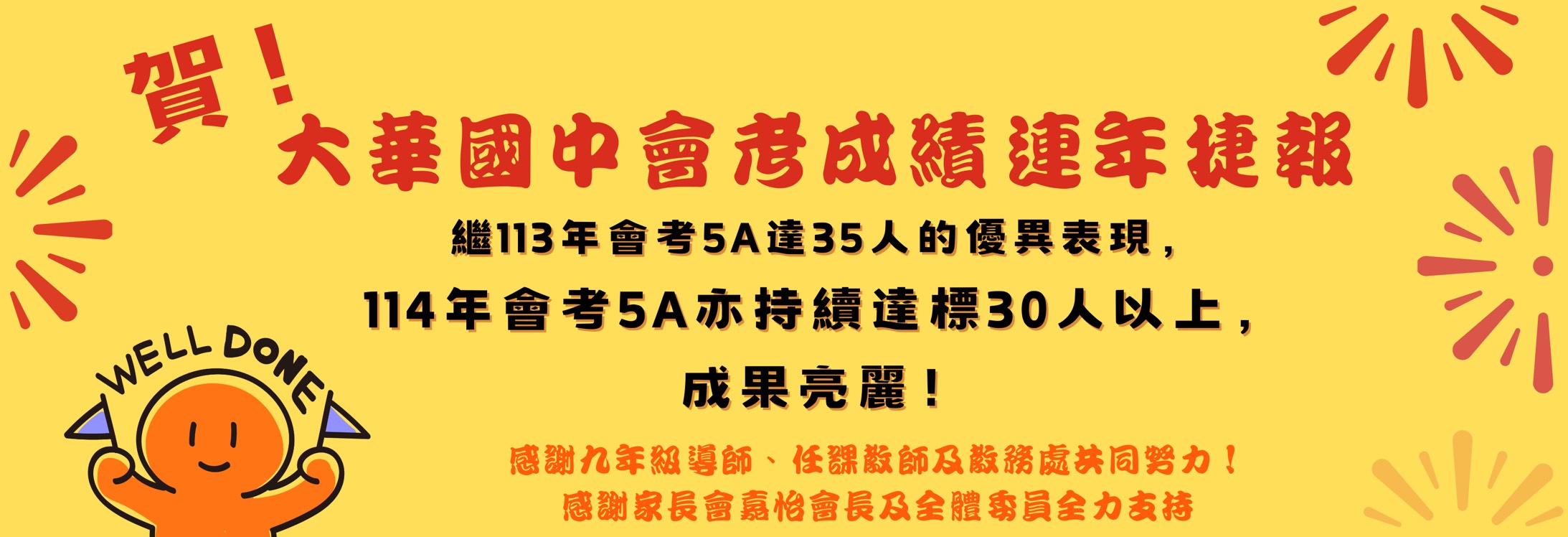 114年會考成績5A以上達30人